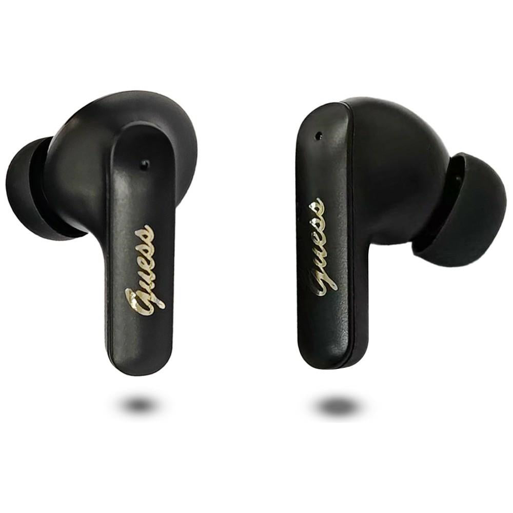 Casti Guess Script Metal Logo (GUTWSX45PGSK), Bluetooth V5.4, TWS, with Microphone, Type-C, 400mAh, Negru
