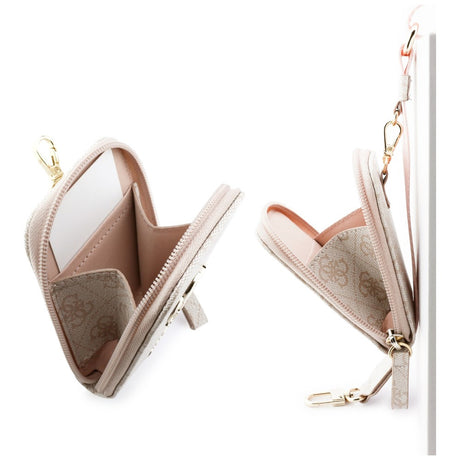 Suport Guess Universal Strap 4G Metal Logo (GUUCNKP4DGMP), with Small Purse for Accesories, Adjustable, Eco Leather, Roz