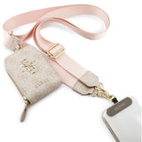 Suport Guess Universal Strap 4G Metal Logo (GUUCNKP4DGMP), with Small Purse for Accesories, Adjustable, Eco Leather, Roz