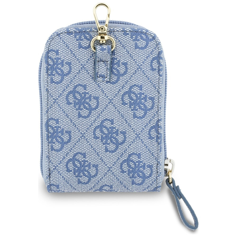 Suport Guess Universal Strap 4G Metal Logo (GUUCNKP4DGMB), with Small Purse for Accesories, Adjustable, Eco Leather, Albastru