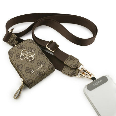 Suport Guess Universal Strap 4G Metal Logo (GUUCNKP4DGMW), with Small Purse for Accesories, Adjustable, Eco Leather, Maro