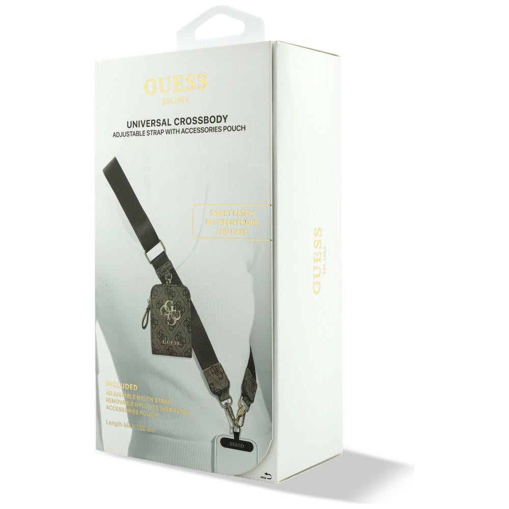 Suport Guess Universal Strap 4G Metal Logo (GUUCNKP4DGMW), with Small Purse for Accesories, Adjustable, Eco Leather, Maro