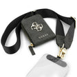 Suport Guess Universal Strap 4G Metal Logo (GUUCNKP4DGMK), with Small Purse for Accesories, Adjustable, Eco Leather, Negru