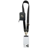 Suport Guess Universal Strap 4G Metal Logo (GUUCNKP4DGMK), with Small Purse for Accesories, Adjustable, Eco Leather, Negru