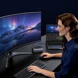 Hub/Dock Ugreen 10in1 Docking Station CM923 (55735), 3x Type-C, 3x USB, SD/TF, RJ45, M.2 NVMe, HDMI, PD100W, 4K@60Hz, 10Gbps, Gri