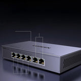 Switch 4x Gigabit PoE, 2x Gigabit, 60W, 1000Mbps, Plug & Play - Ugreen CM741 (35371EU) - Grey