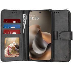 Husa de protectie Techsuit Diary Book compatibil cu Motorola Moto G77 / G67, Negru