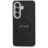 Husa de protectie Guess Saffiano Peony Embossed Ring MagSafe (GUHMS26MPSAMSECK) compatibil cu Samsung Galaxy S26 Plus, Negru