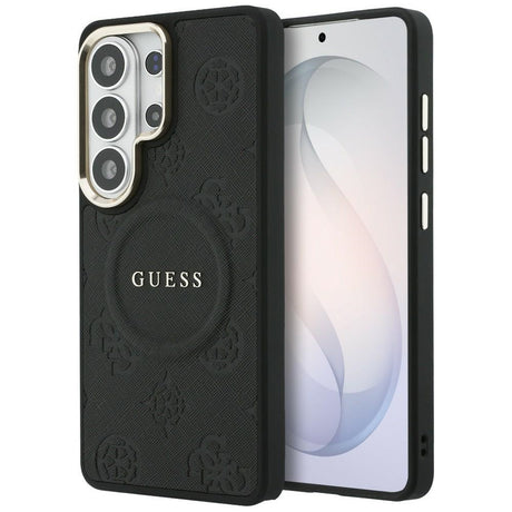 Husa de protectie Guess Saffiano Peony Embossed Ring MagSafe (GUHMS26LPSAMSECK) compatibil cu Samsung Galaxy S26 Ultra, Negru