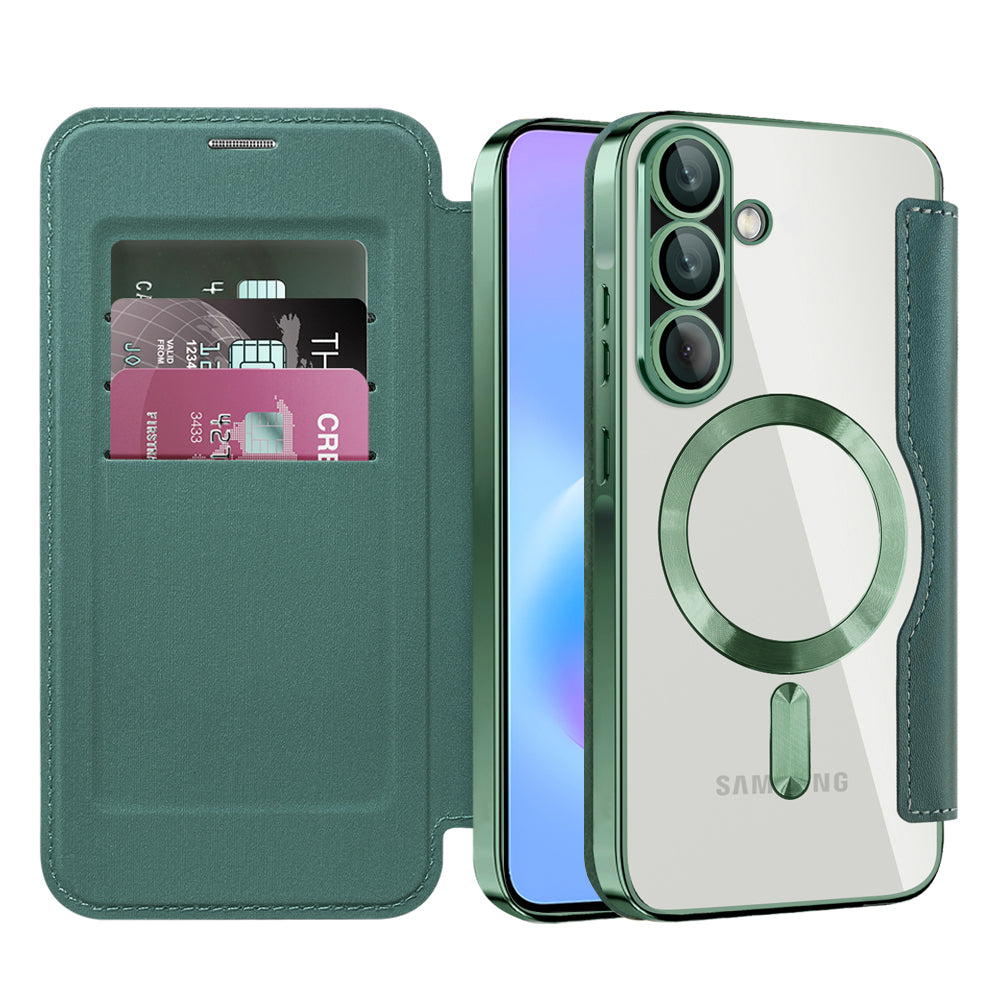 Husa de protectie Techsuit SmartMag Book compatibil cu Samsung Galaxy A57 5G, Verde