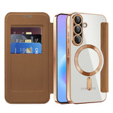 Husa de protectie Techsuit SmartMag Book compatibil cu Samsung Galaxy A57 5G, Maro