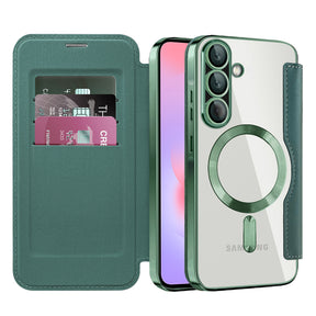 Husa de protectie Techsuit SmartMag Book compatibil cu Samsung Galaxy A37 5G, Verde