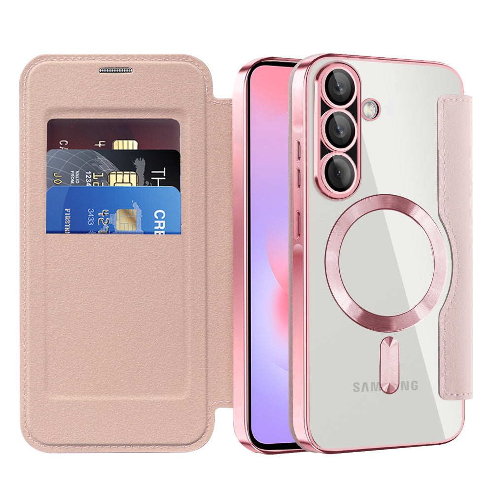 Husa de protectie Techsuit SmartMag Book compatibil cu Samsung Galaxy A37 5G, Roz