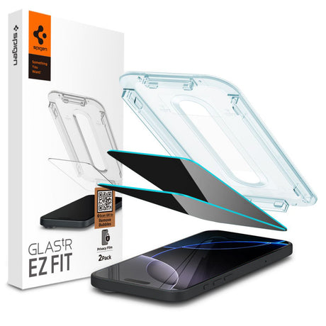 Folie de protectie Spigen (set de 2) Glas.tR EZ-FIT (AGL07908) compatibil cu iPhone 16 Pro Max / iPhone 17 Pro Max, Privacy