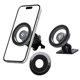 Suport Spigen MFT13 (ACP08315), MagSafe, for Dashboard, Air Vent, 360° Rotation, Magnetic Grip, Universal, Adjustable, Argintiu