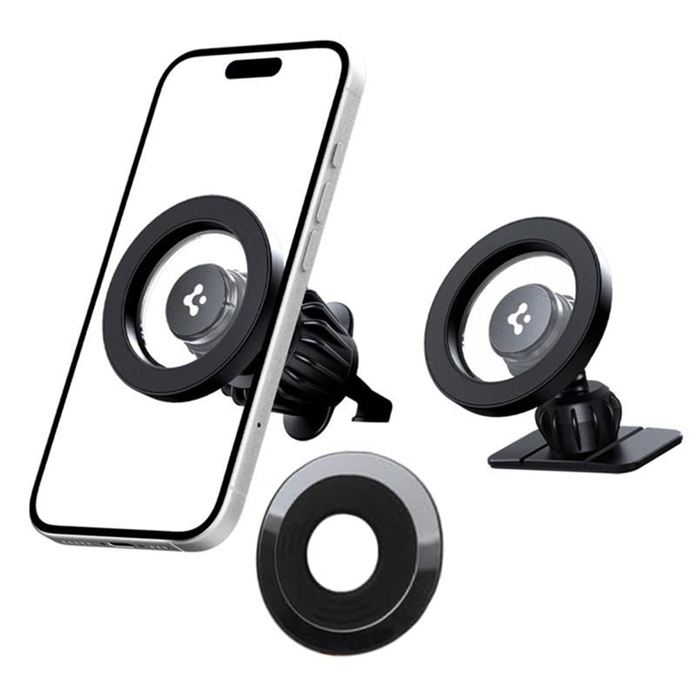Suport Spigen MFT13 (ACP08314), MagSafe, for Dashboard, Air Vent, 360° Rotation, Magnetic Grip, Universal, Adjustable, Negru