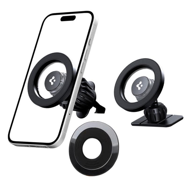 Suport Spigen MFT13 (ACP08314), MagSafe, for Dashboard, Air Vent, 360° Rotation, Magnetic Grip, Universal, Adjustable, Negru