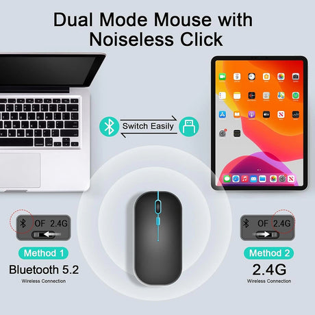 Tastatura Techsuit AirCombo (WKM1), Wireless, RGB, 1600 DPI, Negru