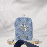 Suport Guess Universal Strap 4G Metal Logo (GUUCNKP4DGMB), with Small Purse for Accesories, Adjustable, Eco Leather, Albastru