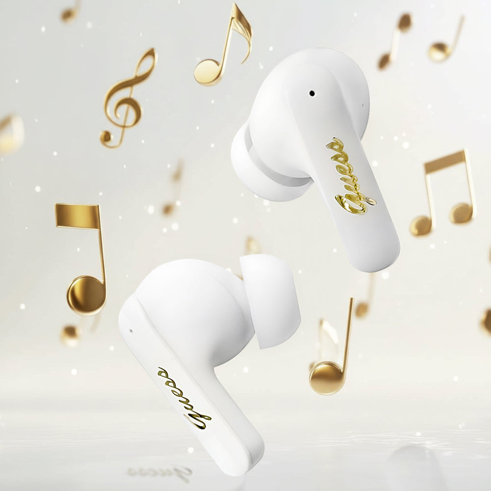 Casti Guess Script Metal Logo (GUTWSX45PGSK), Bluetooth V5.4, TWS, with Microphone, Type-C, 400mAh, Negru