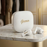 Casti Guess Script Metal Logo (GUTWSX45PGSK), Bluetooth V5.4, TWS, with Microphone, Type-C, 400mAh, Negru