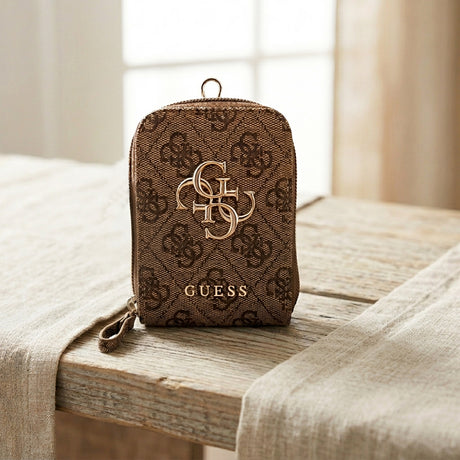 Suport Guess Universal Strap 4G Metal Logo (GUUCNKP4DGMW), with Small Purse for Accesories, Adjustable, Eco Leather, Maro