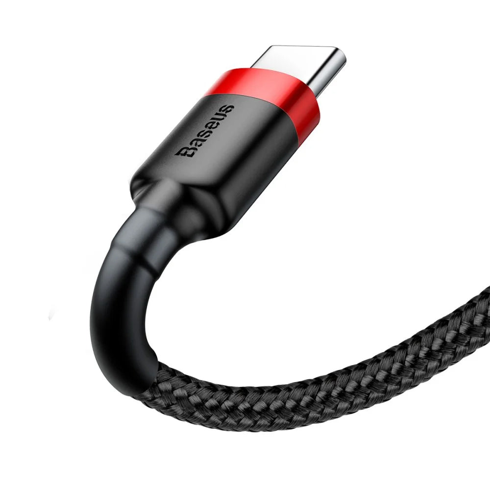 Cablu Baseus Cafule (CATKLF-A91), USB to Type-C, 3A, 0.5m, Negru / Red