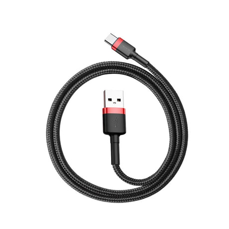 Cablu Baseus Cafule (CATKLF-A91), USB to Type-C, 3A, 0.5m, Negru / Red