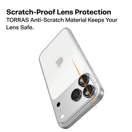 Folie de protectie Torras Lensguard compatibil cu iPhone 17 Pro / iPhone 17 Pro Max, Argintiu
