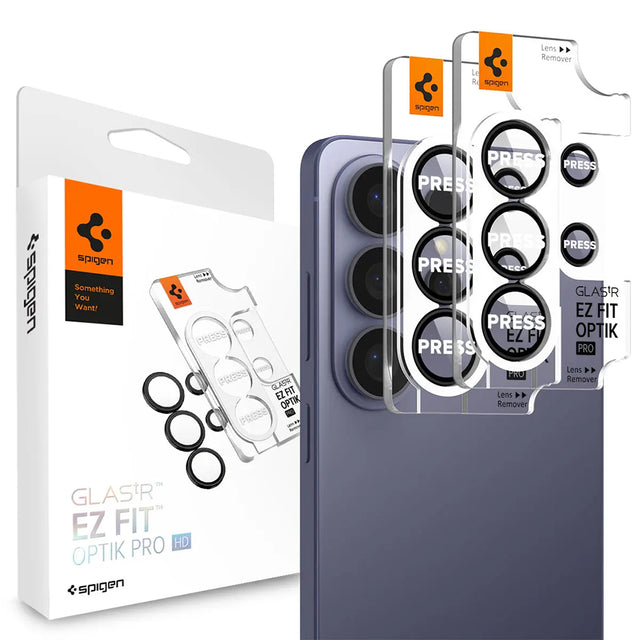 Folie de protectie Spigen (set de 2) Optik.tR EZ Fit Pro HD Camera Glass (AGL11076) compatibil cu Samsung Galaxy S26 Ultra, Negru