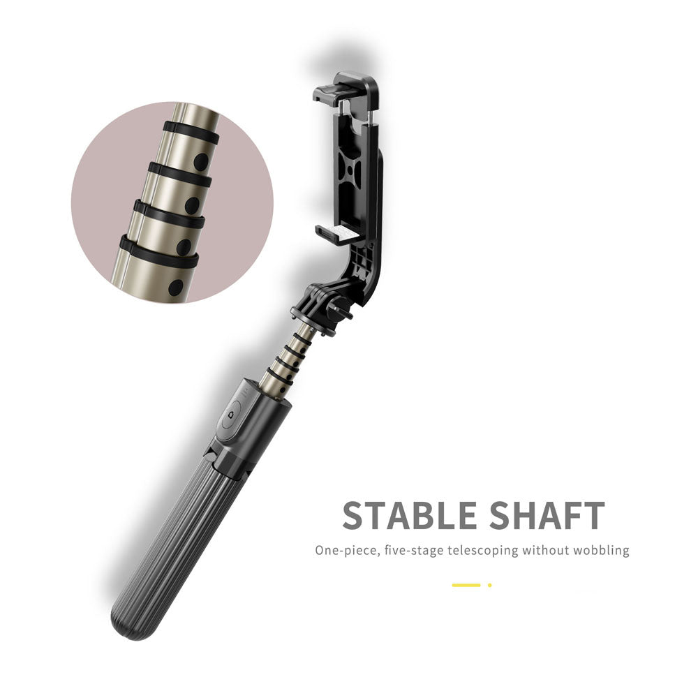Suport Techsuit Selfie Stick (L03), Stable Tripod with Bluetooth Remote Control, Aluminium Alloy, 83cm, Negru