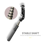 Suport Techsuit Selfie Stick (L03), Stable Tripod with Bluetooth Remote Control, Aluminium Alloy, 83cm, Negru