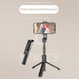 Suport Techsuit Selfie Stick (L03), Stable Tripod with Bluetooth Remote Control, Aluminium Alloy, 83cm, Negru