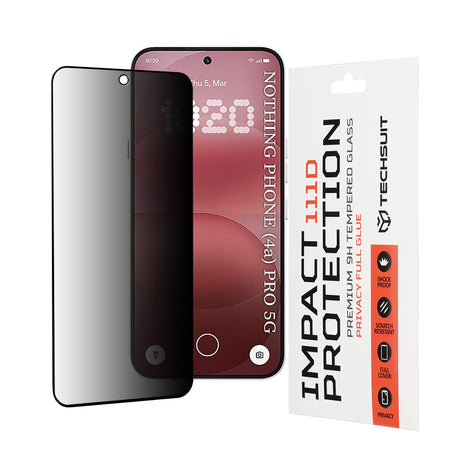 Folie de protectie Techsuit 111D Privacy Full Glue compatibil cu Nothing Phone (4a) Pro, Negru