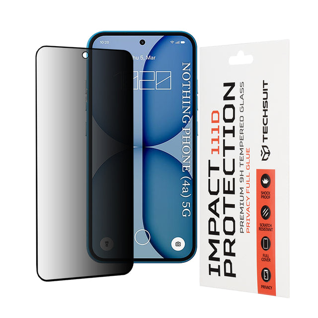 Folie de protectie Techsuit 111D Privacy Full Glue compatibil cu Nothing Phone (4a), Negru