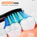 Bitvae Electric Toothbrush Daily (D2), Ultrasonic, 8 Heads, Case, Timer, 5 Modes, W-shape Bristles, Rechargeable, Alb