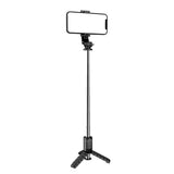 Suport Techsuit Mini Selfie Stick (Q11), Stable Tripod with Bluetooth Remote Control, 360 Rotation, Stainless Steel, 74cm, Negru