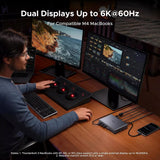 Hub/Dock Ugreen Docking Station U712 10in1 (75795F), Fast Charging, 2x Thunderbolt 5, 3x USB, RJ45, DP, SD/TF, 8K@60Hz, 120Gbps, Gri