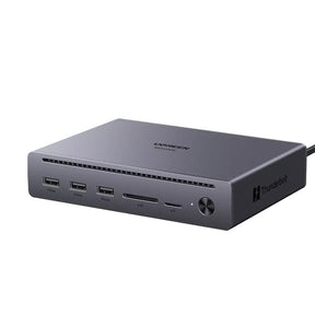 Hub/Dock Ugreen Docking Station U712 10in1 (75795F), Fast Charging, 2x Thunderbolt 5, 3x USB, RJ45, DP, SD/TF, 8K@60Hz, 120Gbps, Gri