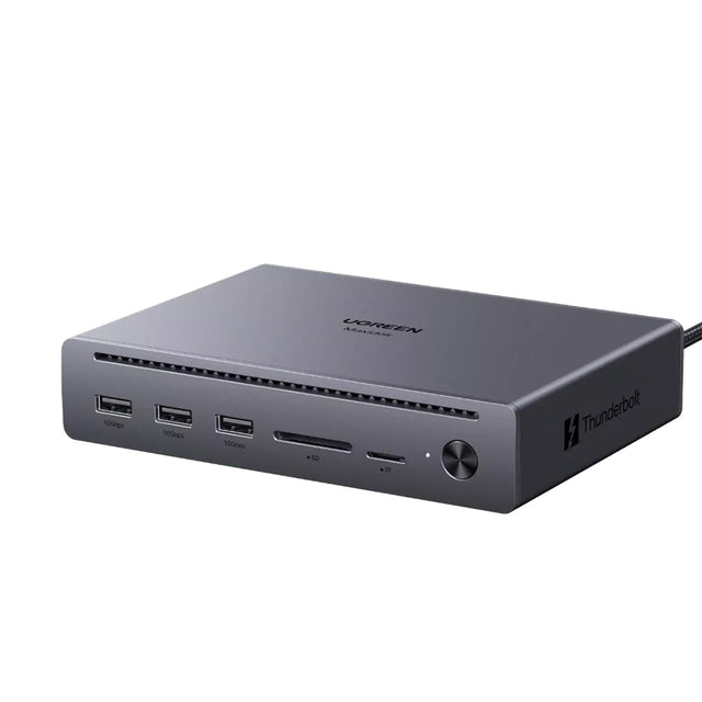 Hub/Dock Ugreen Docking Station U712 10in1 (75795F), Fast Charging, 2x Thunderbolt 5, 3x USB, RJ45, DP, SD/TF, 8K@60Hz, 120Gbps, Gri