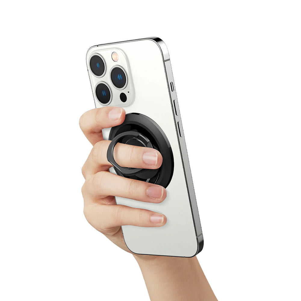 Suport Inel Spigen O-Mag OM100 (AMP03120), Magnet Puternic, Rotație 360°, Negru
