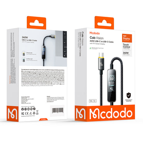 Cablu Mcdodo CA-8750, USB-C la USB-C, 240W, 1.2m, Negru