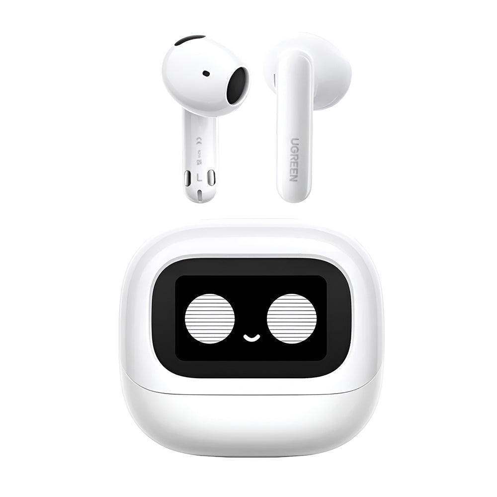 Ugreen Casti Ugreen HiTune H6 Magic WS216 (65386), Bluetooth 6.0, Full-color LCD Display, Hi-Res, ANC, 400mAh, Alb – ima