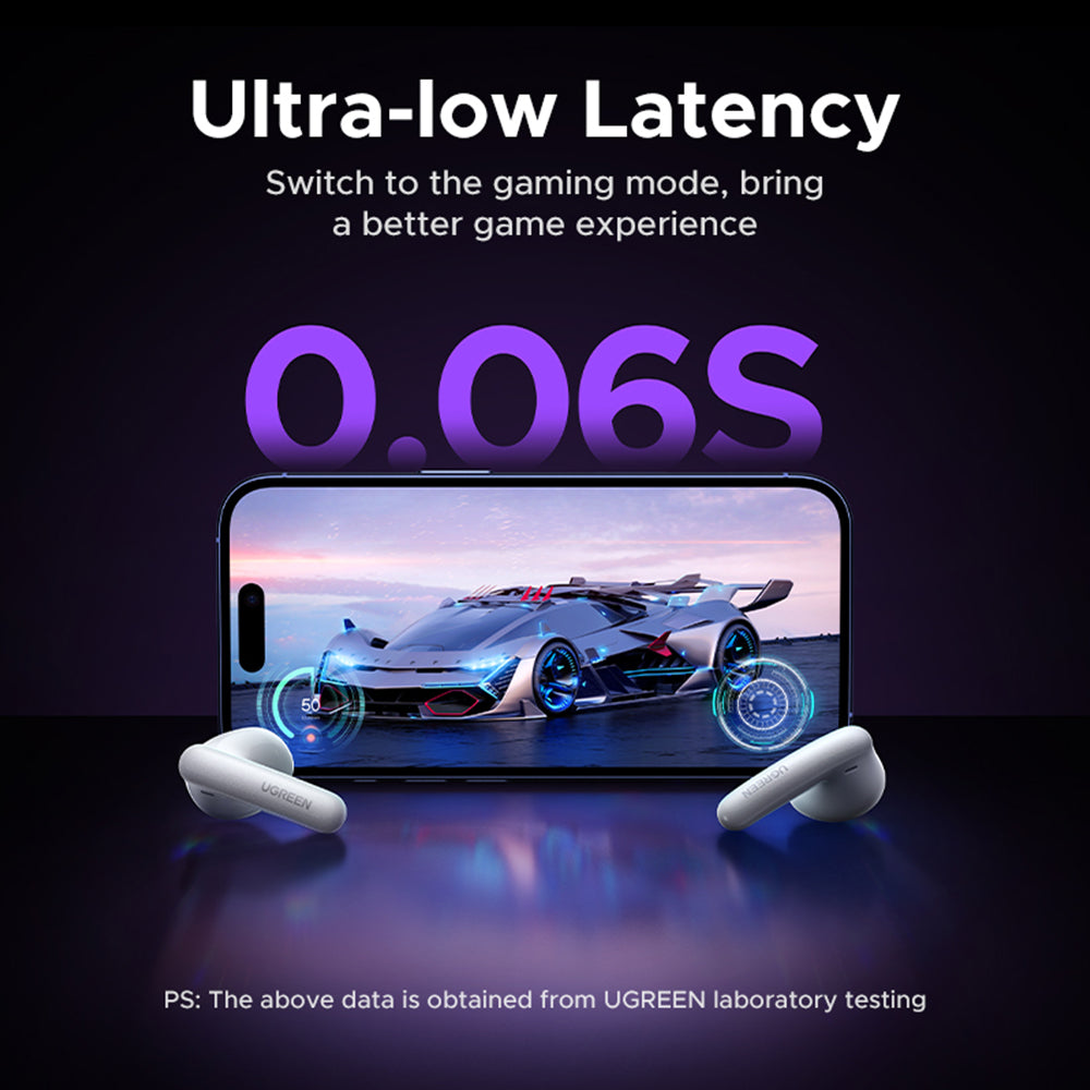 Ugreen Casti Ugreen HiTune H6 Magic WS216 (65386), Bluetooth 6.0, Full-color LCD Display, Hi-Res, ANC, 400mAh, Alb – ima