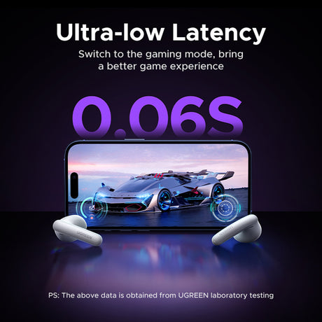 Ugreen Casti Ugreen HiTune H6 Magic WS216 (65386), Bluetooth 6.0, Full-color LCD Display, Hi-Res, ANC, 400mAh, Alb – ima