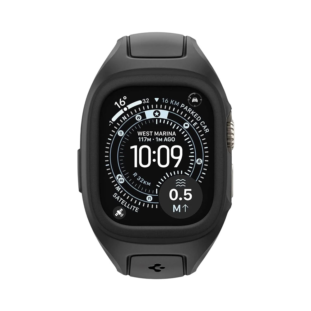 Husa smartwatch Spigen Liquid Air Pro compatibil cu Apple Watch Ultra / Ultra 2 / Ultra 3, Negru