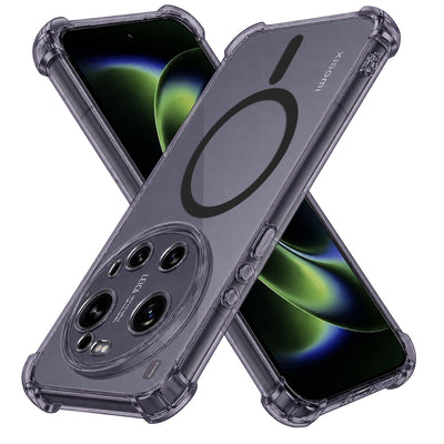 Husa de protectie Techsuit Shockproof Clear Silicone MagSafe compatibil cu Xiaomi 17 Ultra, Negru Fumuriu