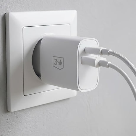 3mk töltő, USB / Type-C, 25 W QC4, fehér