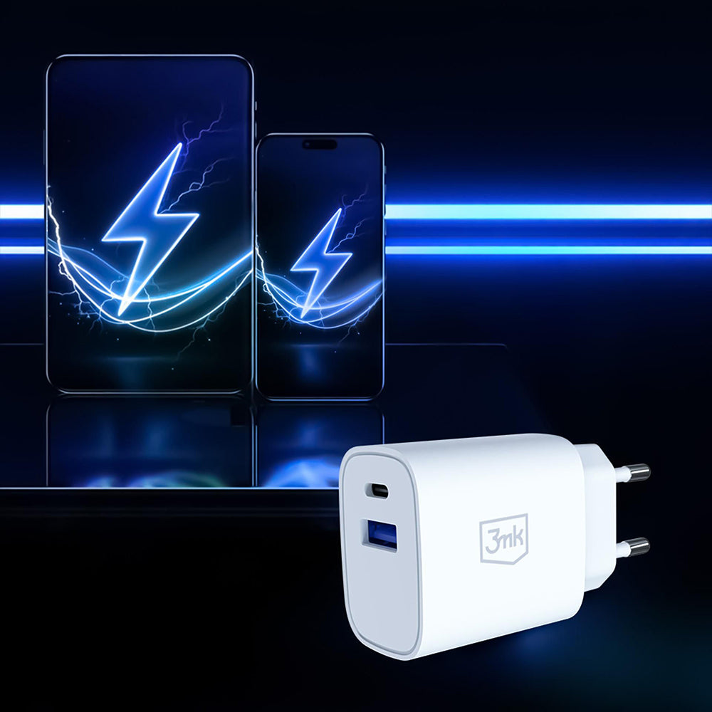 Incarcator 3mk, USB / Type-C, 30W, PD 3.0, QC4, Alb