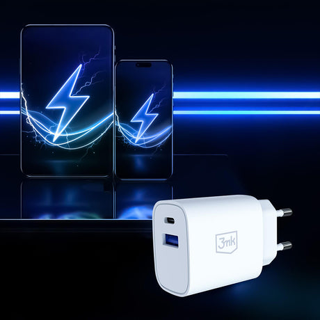 3mk töltő, USB / Type-C, 30 W, PD 3.0, QC4, fehér